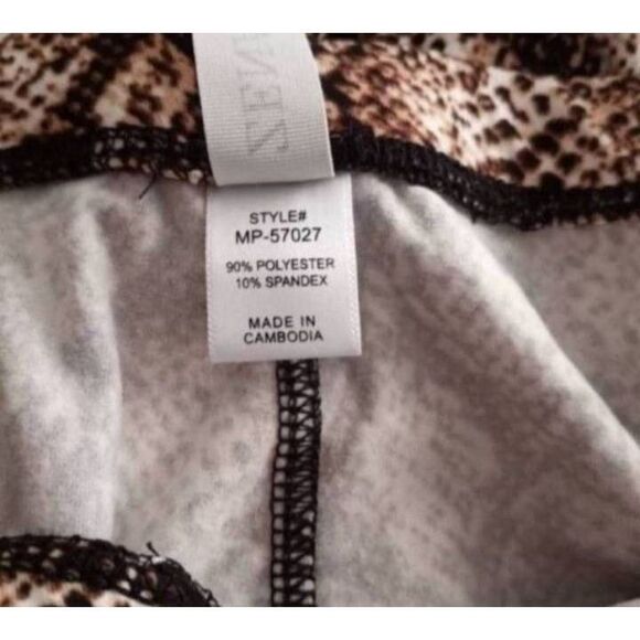 ZENANA SNAKESKIN PRINT BRUSHED MICROFIBER TOP & LEGGINGS SET - COLOR: Tan Brown - Picture 7 of 8